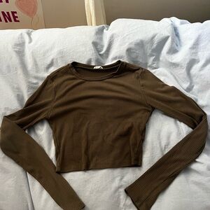 Garage Green Fitted Crop Top